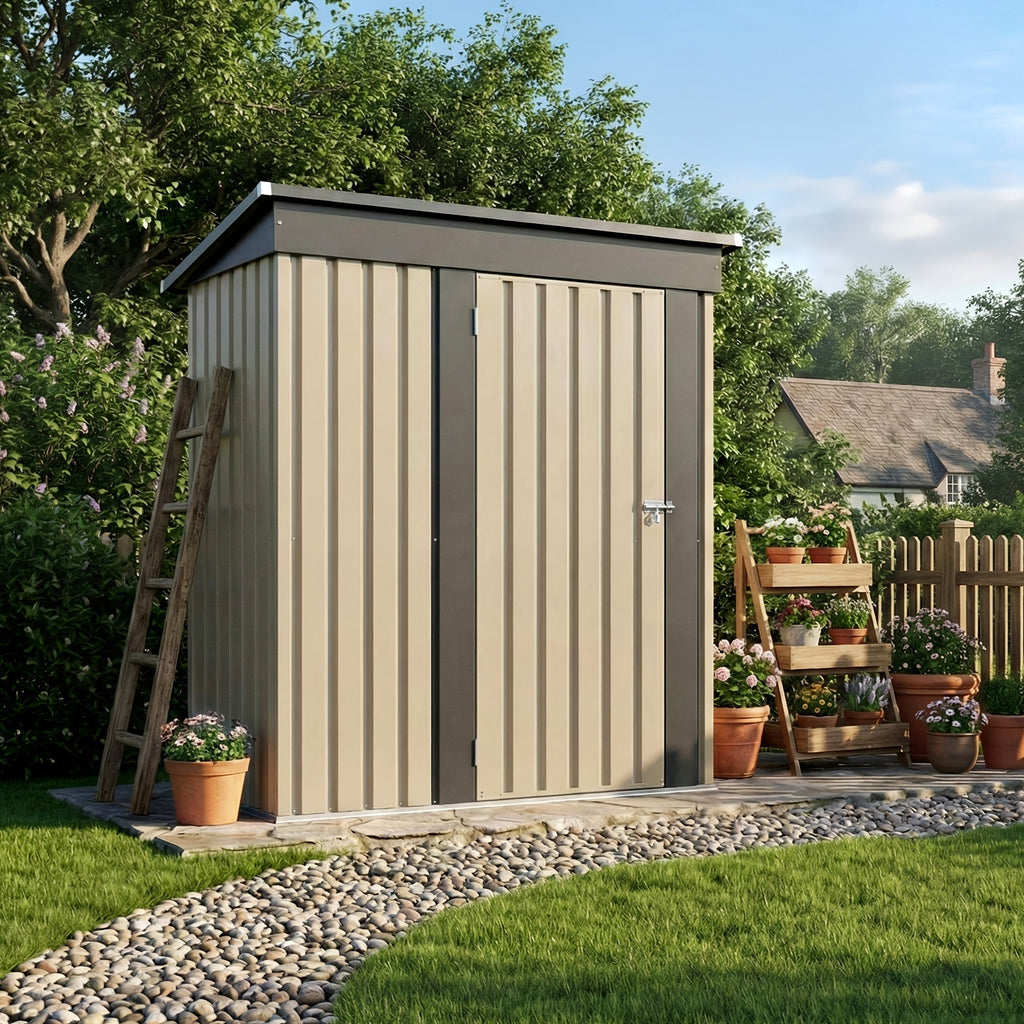 Garden Storage Shed, Metal Lockable Tool Backyard Compact for Garden, Patio and Yard Use, with the Listed Configuration