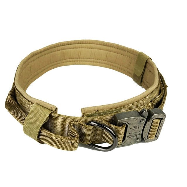 Padded Tactical Dog Collar, Desert Brown / Medium (13-17 in)