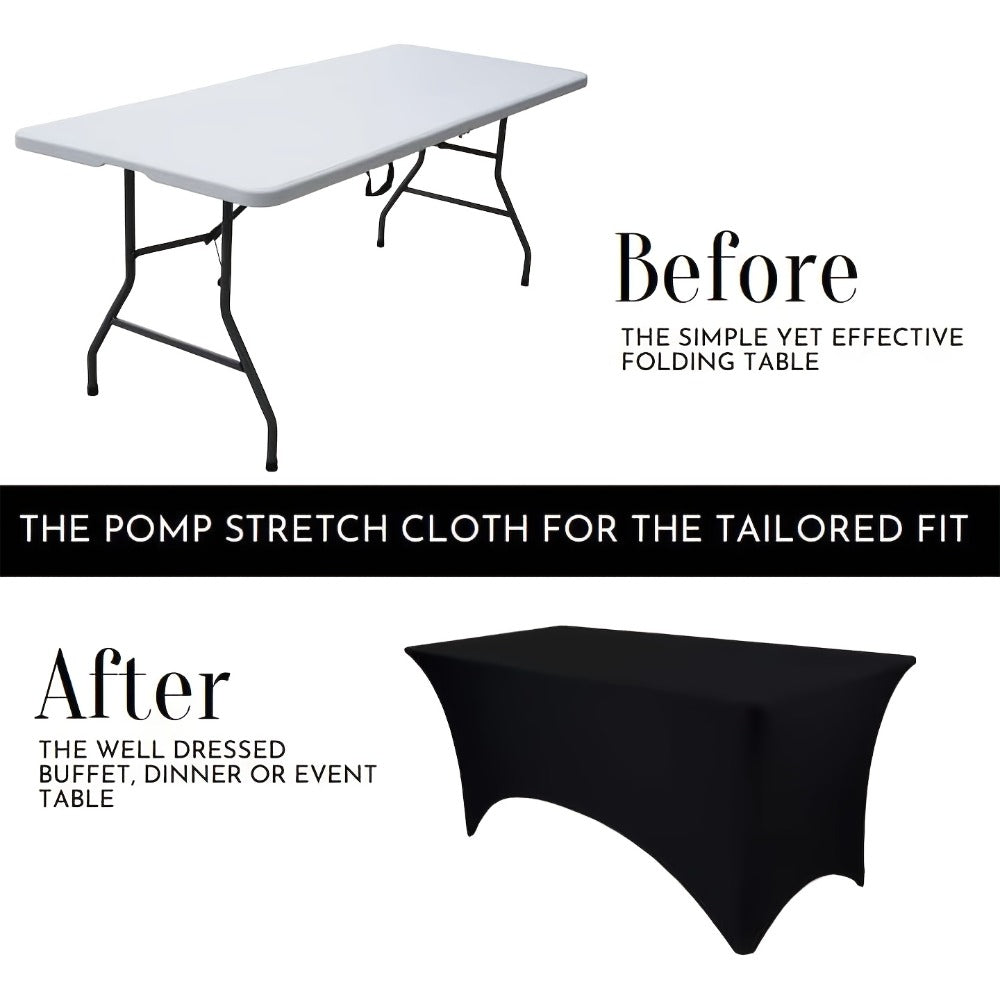 Spandex Tablecloth 6 Foot Rectangular Stretch Table Cover for Parties Weddings Banquets for Entryways, Bedrooms and Living Spaces