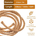 Manila Rope Natural Jute Twisted Hemp Rope for Entryways, Bedrooms and Living Spaces, with the Listed Configuration