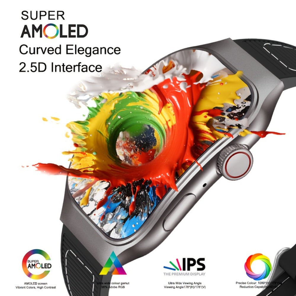 Smartwatch 2.01 Inch Curved Screen with Bluetooth 5.3, HD Calling, Games and Voice Assistant