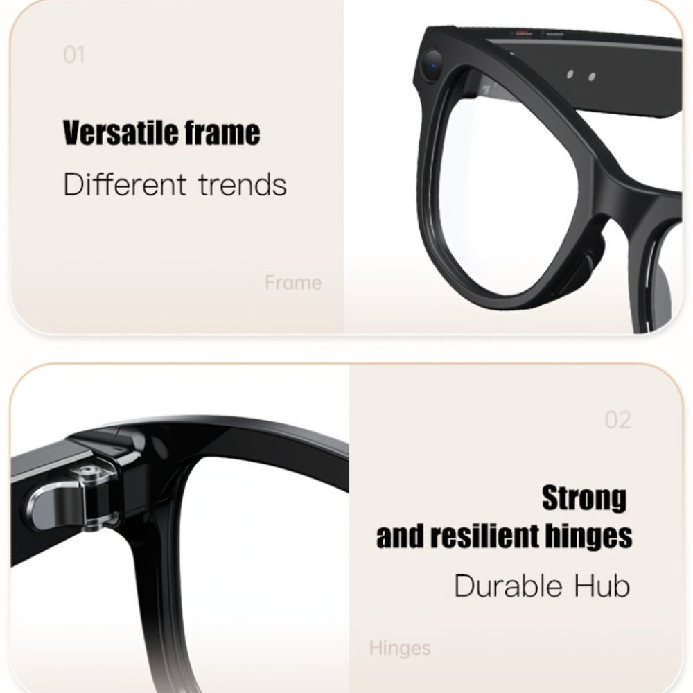 Smart Glasses 8MP Camera Eyewear with Translation, Object Recognition, Touch Control and Bluetooth Calls