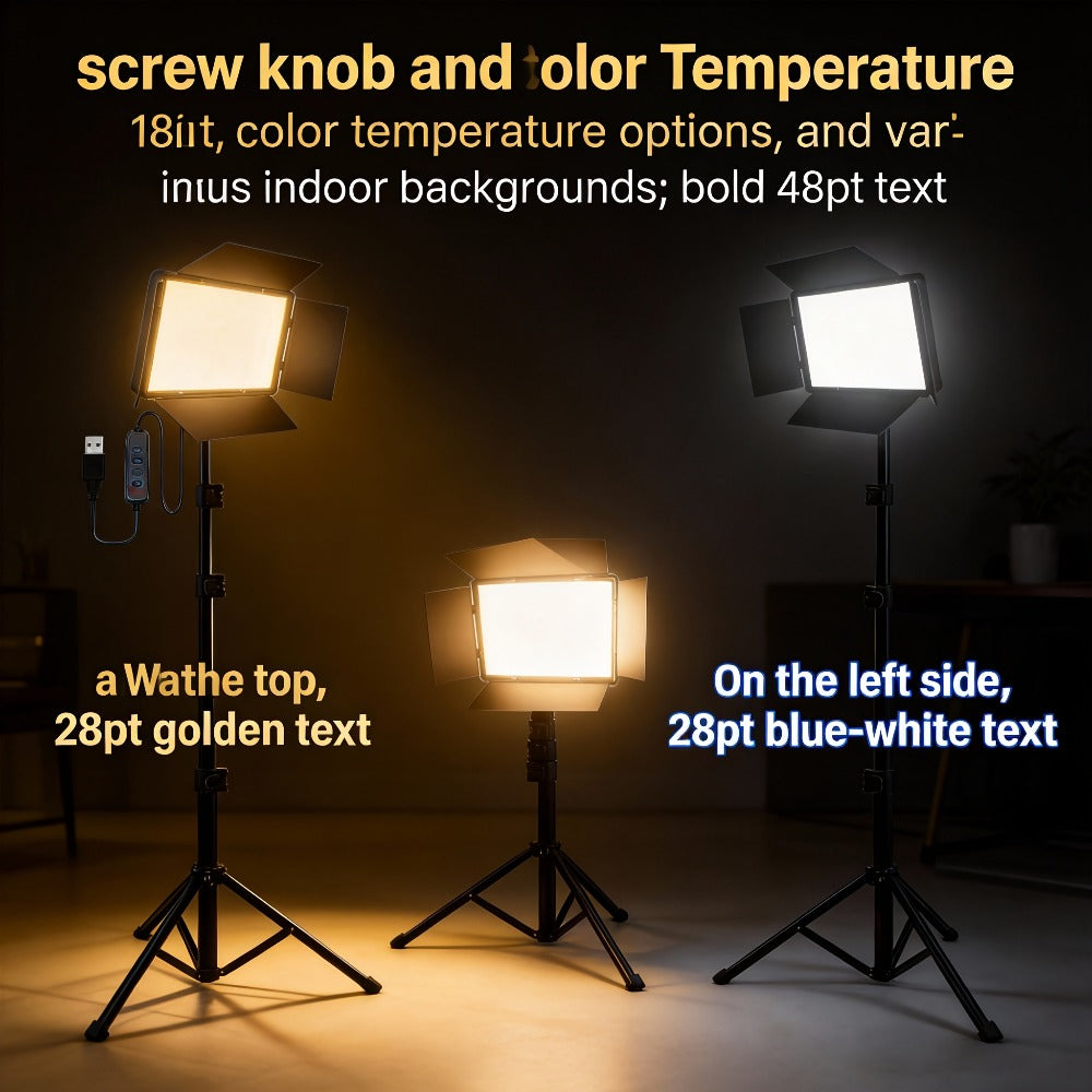 LED Fill Light Kit Studio Photography Lighting Set 10-Inch Square Dimmable 3 Color Modes for an Everyday Personal Care Routine