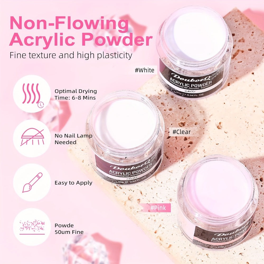 Acrylic Nail Kit with Electric Drill & UV LED Nail Lamp – Complete Professional Starter Set for Beginners with Acrylic Powder Brush Tools