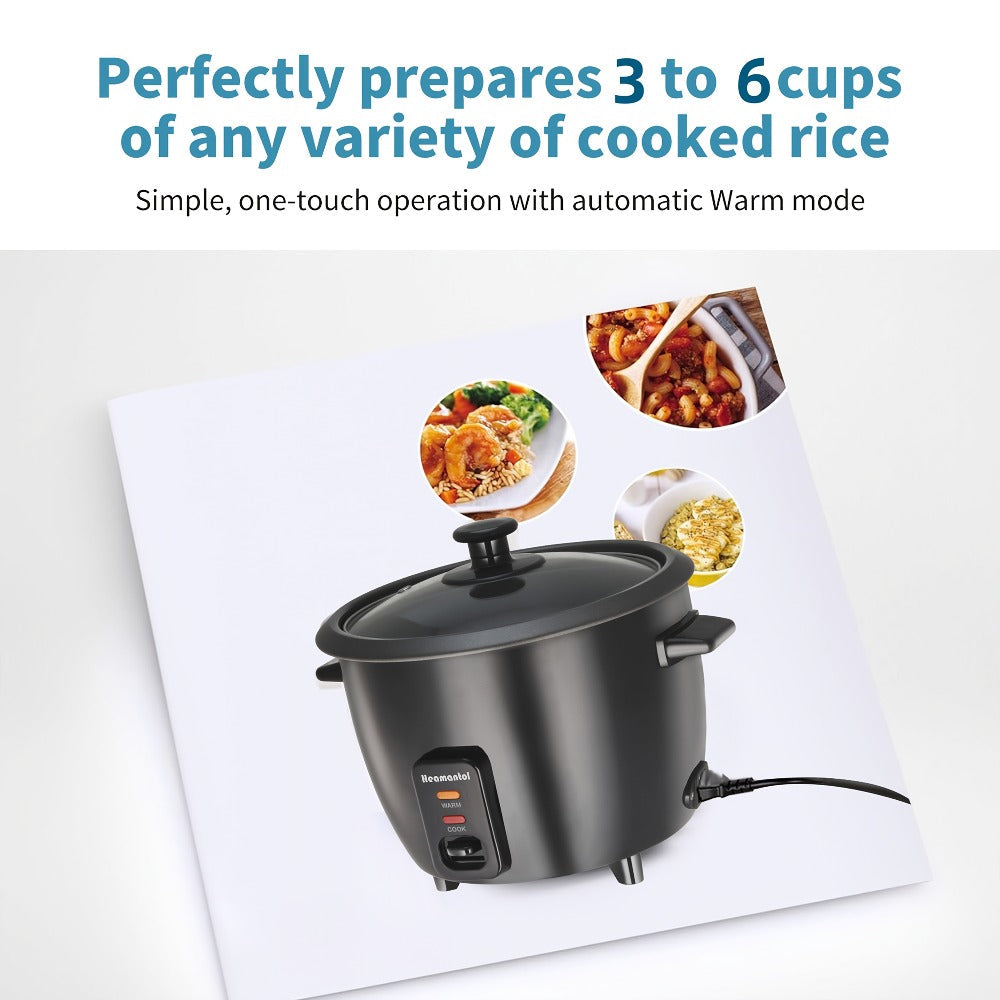 Rice Cooker & Yogurt Maker 3-Cup Nonstick, 1.5Qt Multicooker with Auto Keep, One-Touch Operation