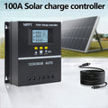 100A MPPT Solar Charge Controller with LCD Display Auto Tracking for 12V 24V 36V 48V Systems Lead-Acid Lithium LiFePO4 Batteries Off-Grid