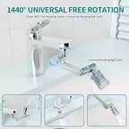 1440° Rotating Faucet Extender Brass Multifunctional 1080° 360° Swivel Robotic Arm Sink for Home Plumbing Maintenance and Repair