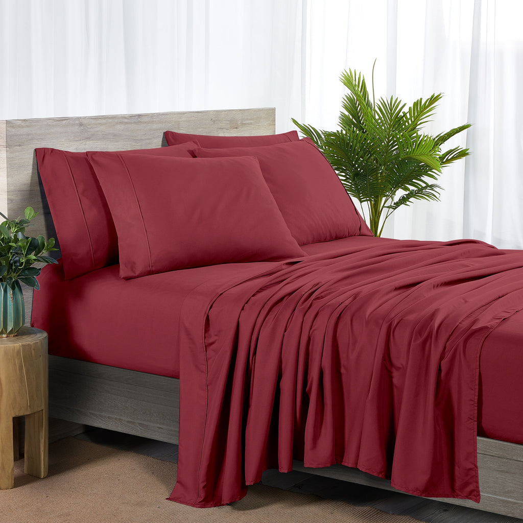 Sheet Set, 2000-Thread-Count 50% Microfiber and 50% Bamboo Blend with 16-Inch Fitted Pocket and Size-Based Pieces