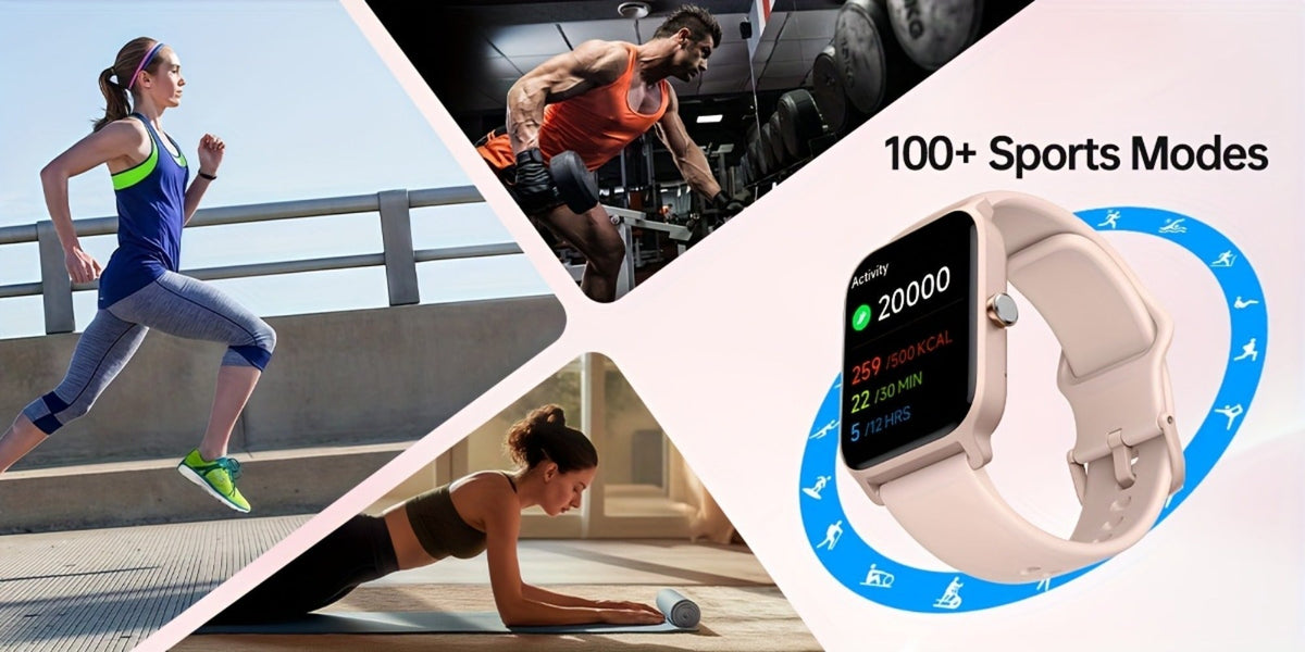 Smartwatch with Built-in Alexa FAWEIO 1.8" HD Touch Screen, Bluetooth Calling, 100+ Sport Modes, Fitness Tracker Heart Rate Sleep