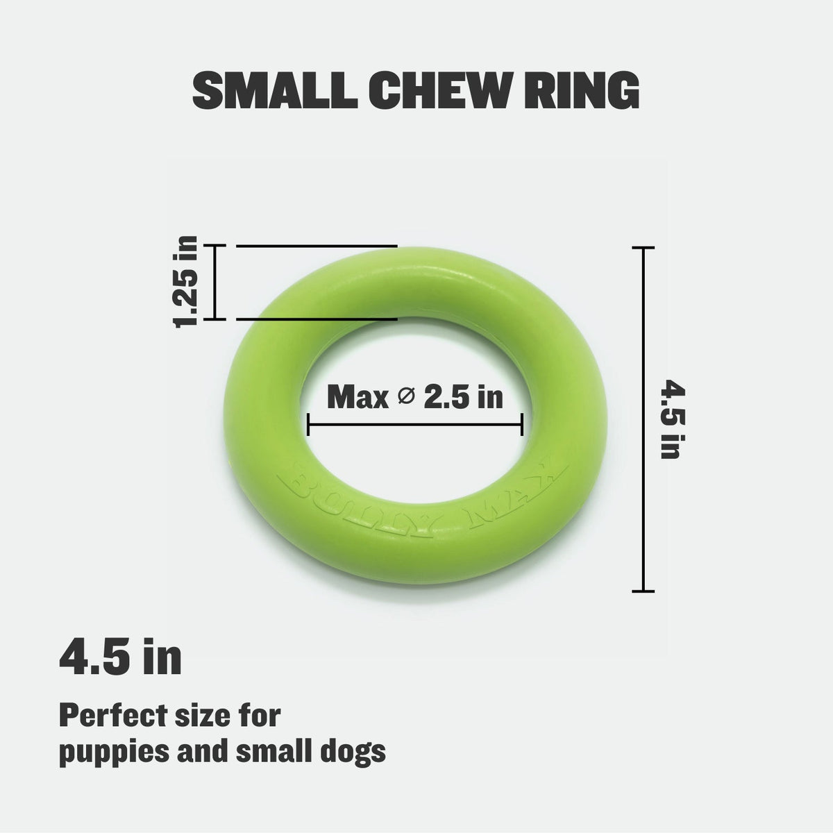 Heavy-Duty Dog Chew Ring Toy, Green Chew Ring Toy (Puppy/Small)