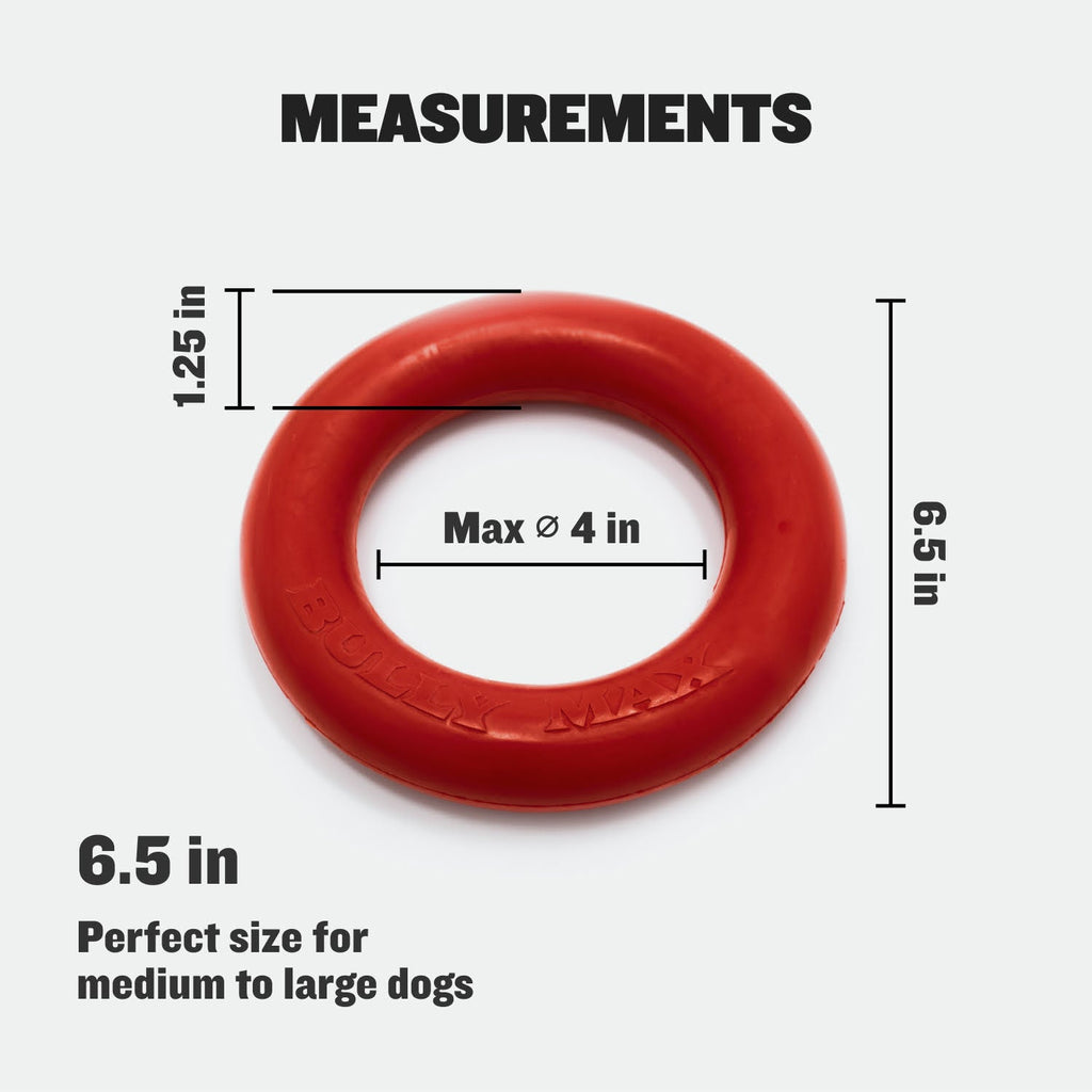 Heavy-Duty Dog Chew Ring Toy, Red Chew Ring Toy (Adult/Large)