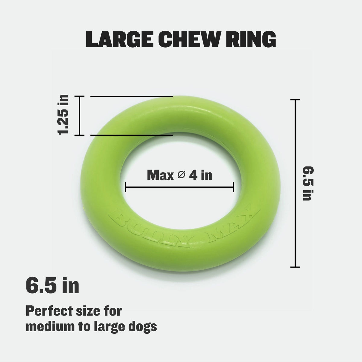 Heavy-Duty Dog Chew Ring Toy, Green Chew Ring Toy (Adult/Large)