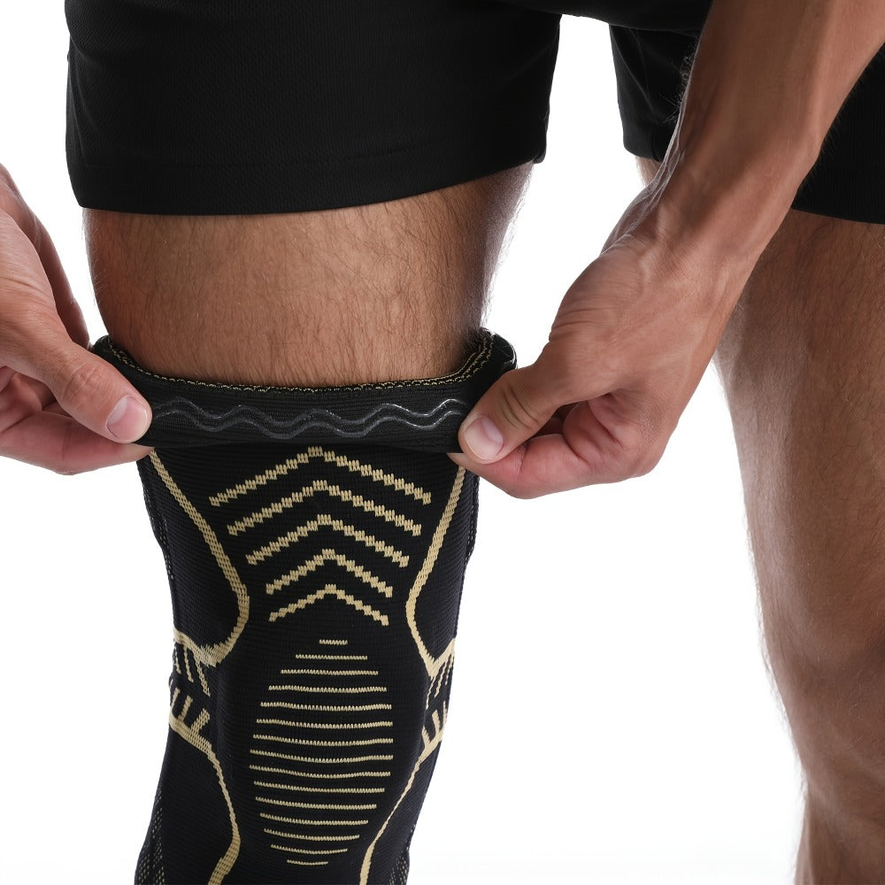 Copper Knee Brace Full Leg Support - Compression Sleeve with Patella Gel Pad & Double Metal Side Stabilizers