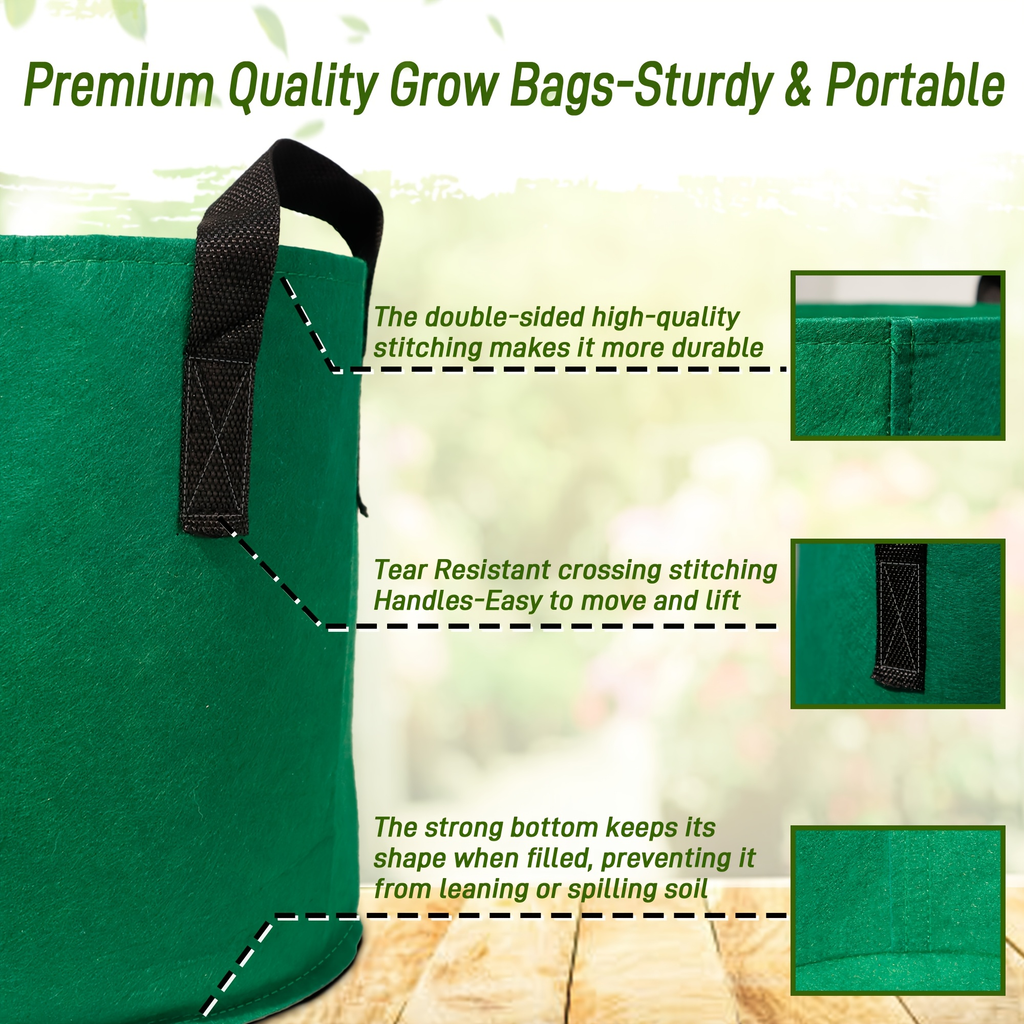 5/7/10/15 Gallon Plant Grow Bags, 7Pack Colourful Fabric Planters Plant Pots Garden Bags To Grow Vegetables With Reinforced Handles