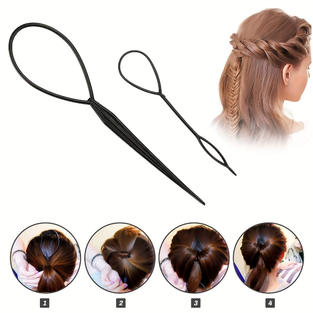 51-Piece Hair Styling Tool Set Braiding Kit with Clips Donut Bun Maker Hair Pins Curlers Braid Accessories for Women Bridal Wedding Updo