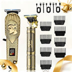 USB Precision Hair Clipper Set for Men, Wireless Electric Clippers & Nose Trimmer Shaver for Everyday Face, Beard and Body Grooming