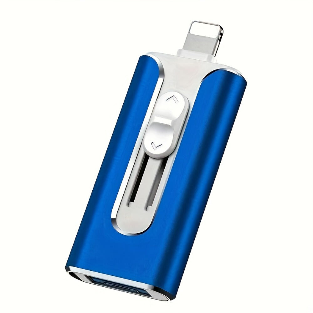 OTG USB 3.0 Flash Drive 4-in-1 for iPhone iPad Android Mac PC – Lightning Type-C Micro USB Connector Thumb Drive 64GB 128GB 256GB Memory