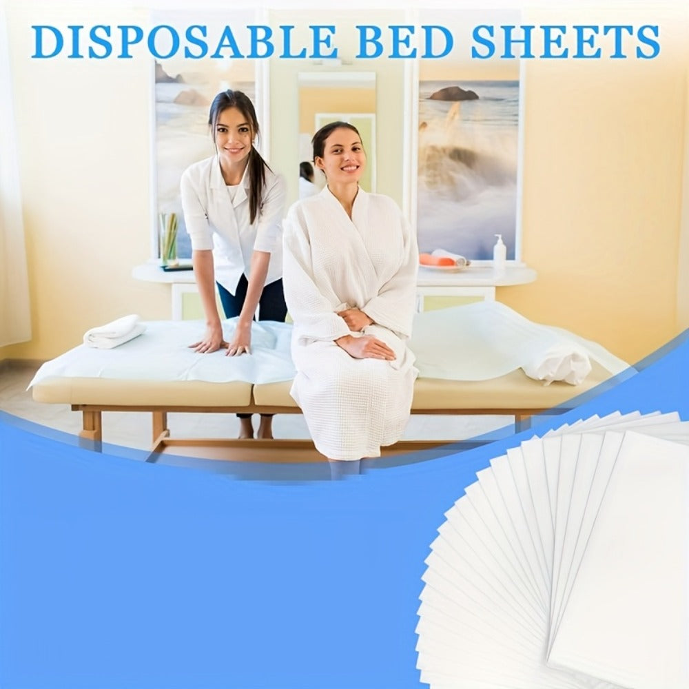 Disposable Bed Sheets 100 Pack Non-Woven Massage Table Cover Single Use Stain Resistant Spa Sheets for Massage Therapists Estheticians