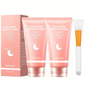 Hydrolyzed Collagen Night Mask with Brush – Niacinamide Hyaluronic Acid Vitamin C Korean Skincare Sleeping Mask for Elasticity Deep Moisture