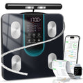 Smart Body Fat Scale with Handle, 8-Electrode Full Body Composition Analyzer, BMI Mass Monitor