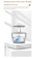 Cool Mist Humidifier with 7-Color Night Light Raindrop Music Design Dual Mist Output 26dB Ultra-Quiet 24H Operation Visible Water Level
