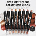 Waterproof Eyeshadow Stick Set 8 Piece, Shimmer, Pearlescent & Matte Eye Shadow Pencils, Creamy Blendable Formula