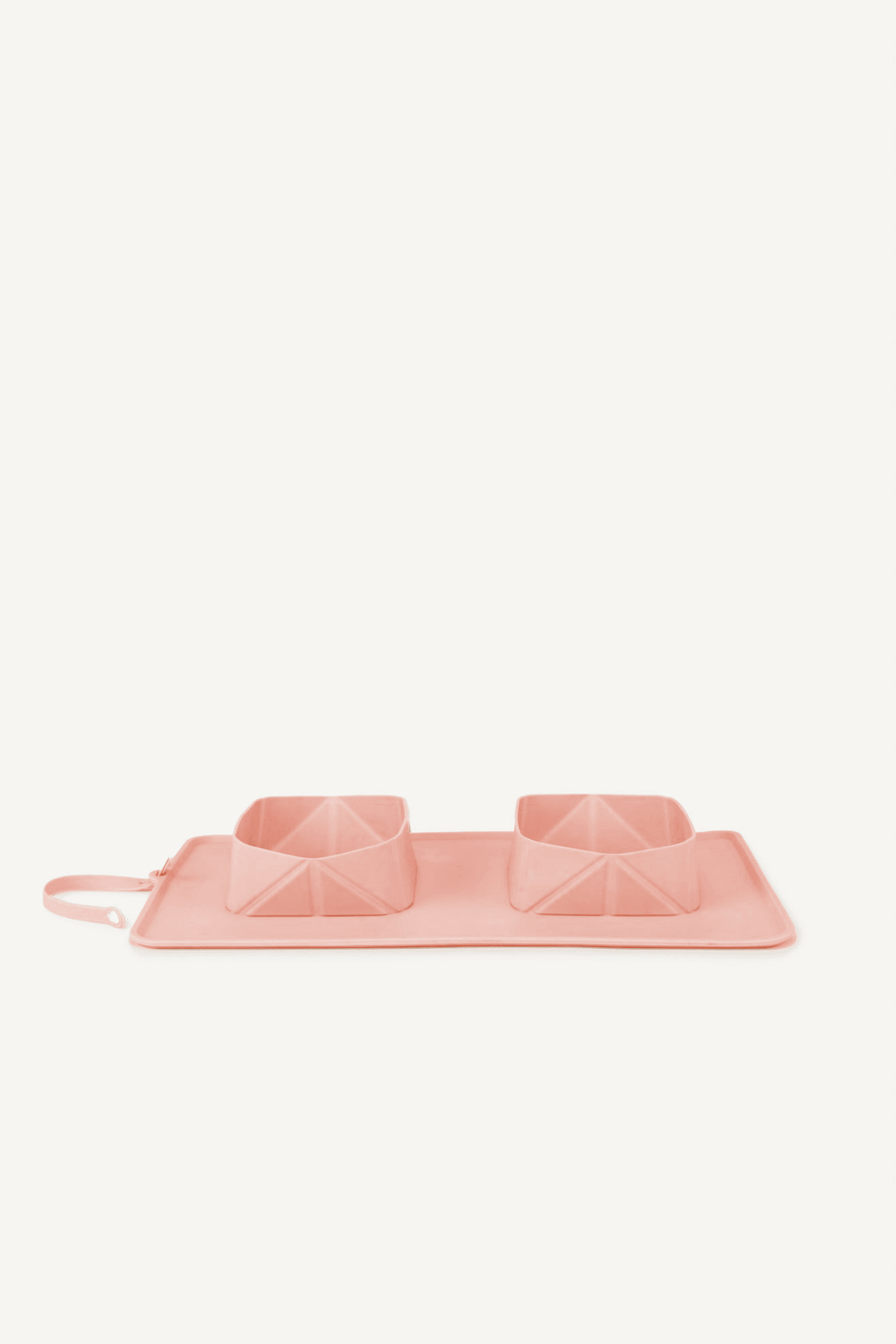 Collapsible Double Travel Dog Bowl, Peach