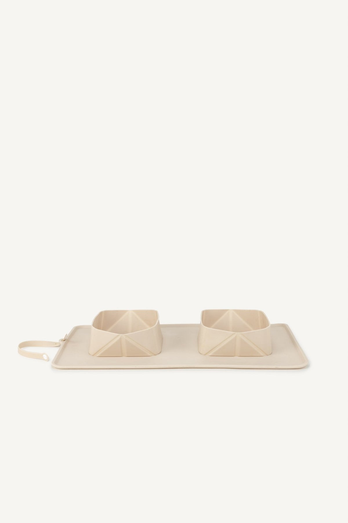 Collapsible Double Travel Dog Bowl, Sand