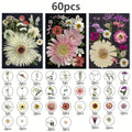 Dried Pressed Flowers for Resin 60pcs Real Pressed Flowers Dry Leaves Bulk Natural Herbs Kit for Scrapbooking DIY Art Crafts