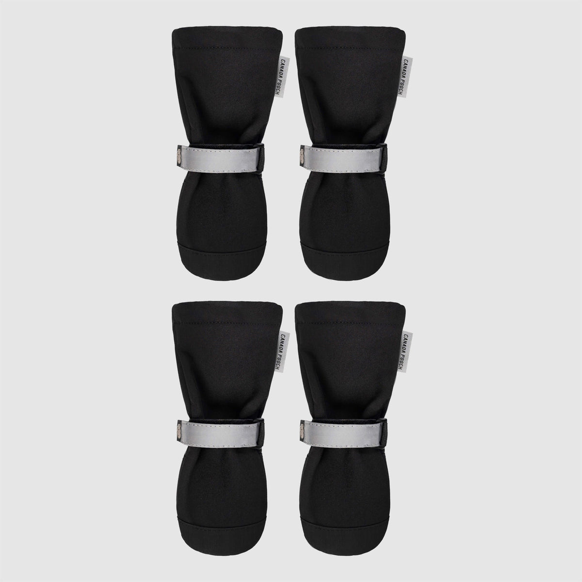 Soft Protective Dog Boots, Black Reflective / 1