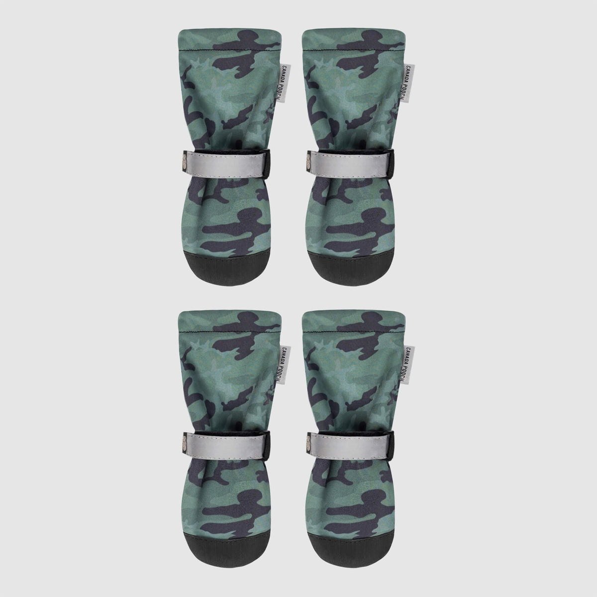 Soft Protective Dog Boots, Green Camo Reflective / 1