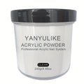 240g Acrylic Nail Powder Jar in Clear, Pink, Nude or White for Use with Compatible Acrylic Liquid