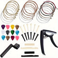 48-Piece Acoustic Guitar Accessory Kit with Strings, Capo and Picks