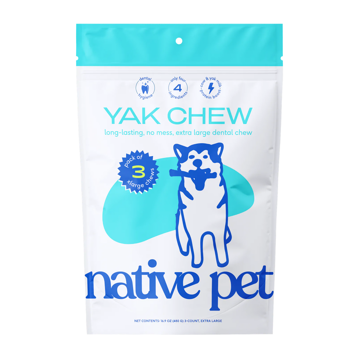 Native Pet Yak Chews for Dogs - Product Render [hide] for SHP-3451-124FBE
