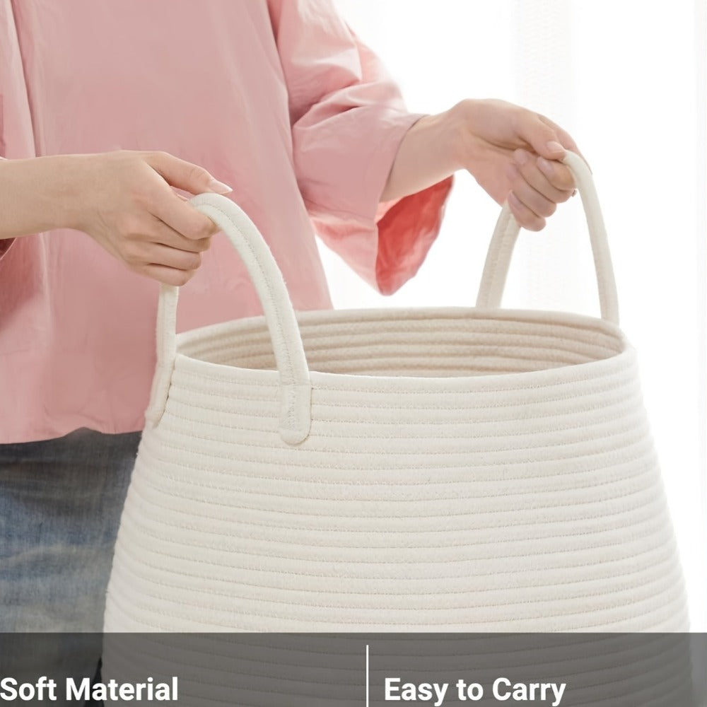 Laundry Hamper Basket Large Bohemian Foldable Clothes Hamper with Extended Handle – Fabric Oval Storage Bin for Bedroom Dorm Hotel