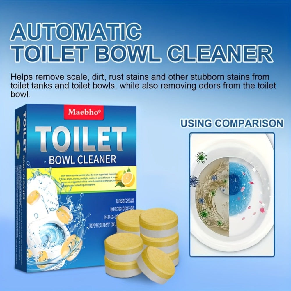 Cleaning Tablets, Lemon Scented Toilet Cleaner Tablets for Stain & Urine Removal, Deodorizing Bowl Cleaner