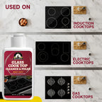 Glass Stovetop Cleaning Paste – Heavy Duty Cooktop Cleaner Cream, Removes Burnt-On Grease, Oil Stains & Food Residue from Stove Tops