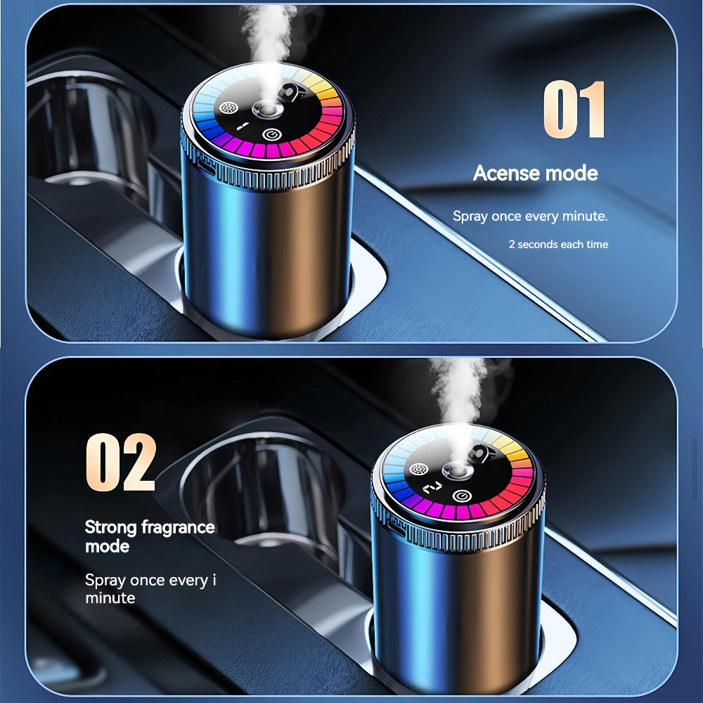 Car Aromatherapy Diffuser with Dynamic Light Show & Starry Sky Projector – USB Rechargeable Air Freshener, Essential Oil Perfume