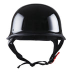 German Style Motorcycle Half Face Helmet – Novelty Skull & Carbon Fiber Design, UV Glossy Finish, Removable Washable Padding