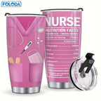 Insulated Tumbler 20oz Nurse Graphic Stainless Steel Vacuum Travel Mug in Four Color Options