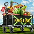 Folding Wagon, Garden Cart Beach Wagon Camping Utility Outdoor Cart for Garden, Patio and Yard Use
