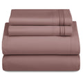 Bed Sheet Set 1800-Series Microfiber with Six Fitted-Sheet Sizes and Twenty Solid Color Choices