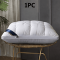 Hotel Quality Pillow Soft Polyester Fiber Deep Sleep Neck Support – No Collapse All Season Machine Washable Satin Cover Zipper Closure White