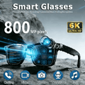Smart Glasses with Camera and Bluetooth, 8MP Camera Eyewear with HD Video, Translation, Object Recognition
