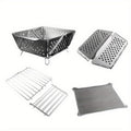Wood Burning Camp Stove Portable Stainless Steel, Mini Folding Charcoal BBQ Grill, Camping Wood Stove Burner