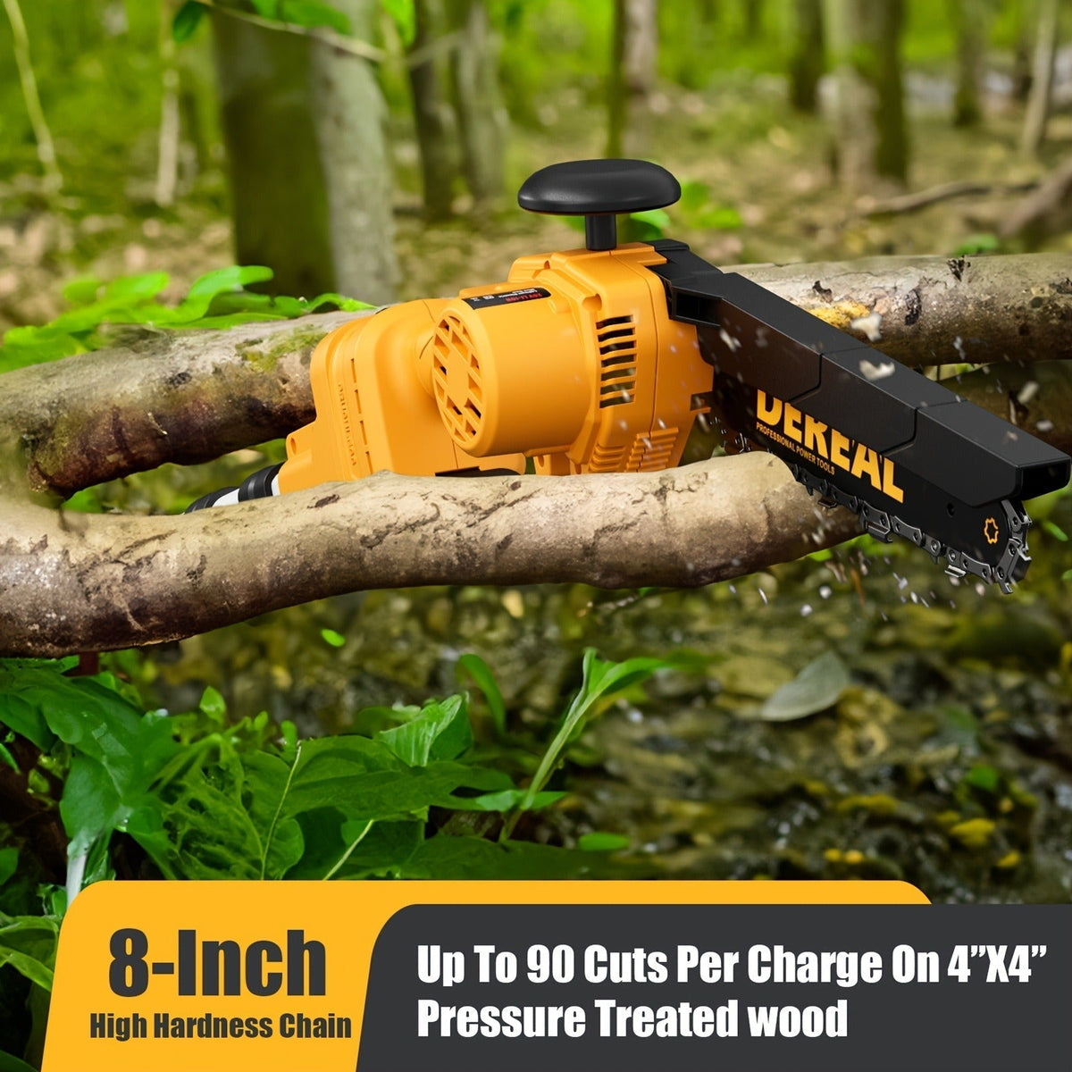 Mini Chainsaw Cordless 6-Inch Brushless with 20V 4.0Ah Rechargeable Battery, One-Hand Electric Handheld Chain Saw for Tree Trimming