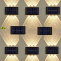Solar Wall Light Outdoor 8 Pack 6 LED Deck Fence Garden Lamp Waterproof Auto Dusk to Dawn Courtyard Pathway Garage Yard Decoration