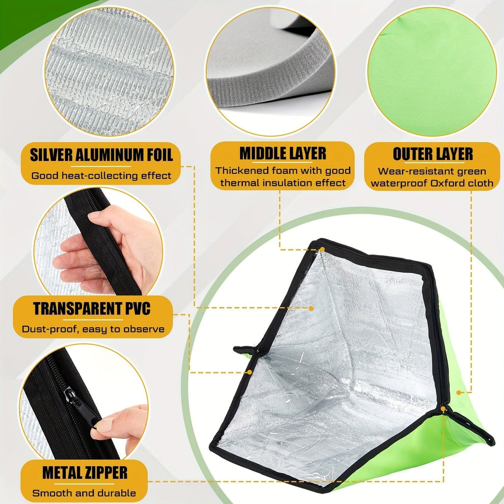 Solar Oven Portable Solar Cooker 2 Pack, Foldable Sun-Powered Camp Stove No Fuel Required, Lightweight Outdoor Cookware for Camping