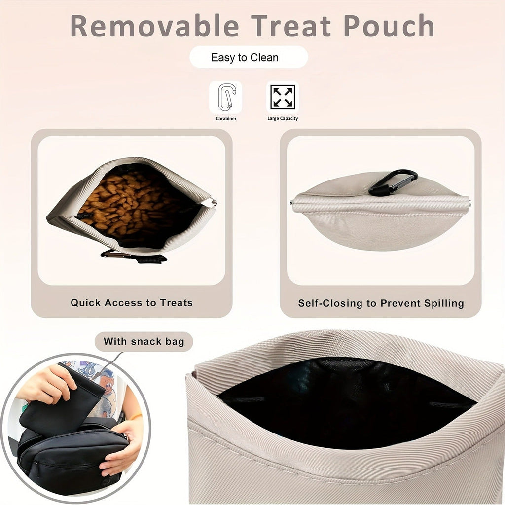 Dog Treat Pouch for Training – Waist Belt Bag with Poop Bag Dispenser, Detachable Treat Bag & Carabiner – Dog Walking Bag for Puppy Training