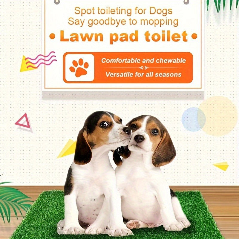 Reusable Dog Potty Training Pad – Washable Artificial Grass Mat, Anti-Odor, Indoor Outdoor Pet Toilet Pad for Dogs Cats, M & L Sizes